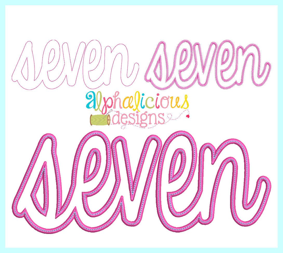 Seven Cursive Applique
