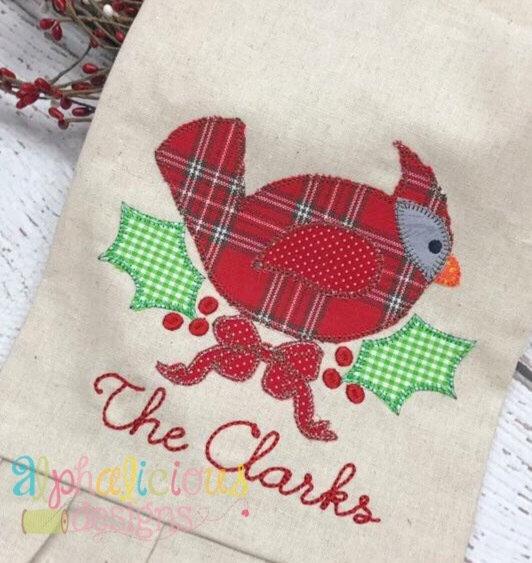 Christmas Cardinal-Blanket-Applique