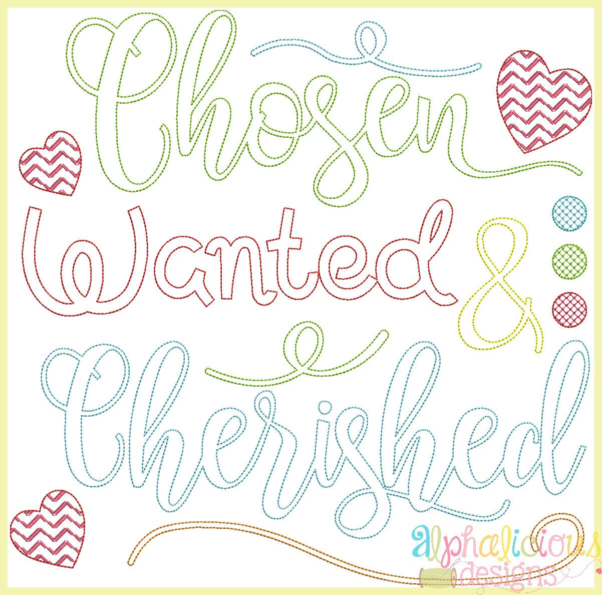 Chosen Wanted & Cherished- Adoption Word Art