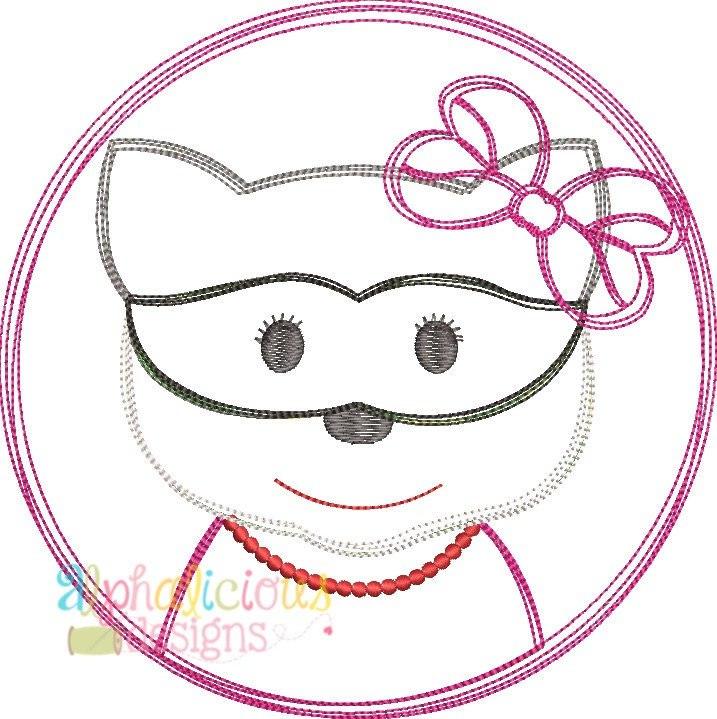 Raccoon Girl-Scribble Applique