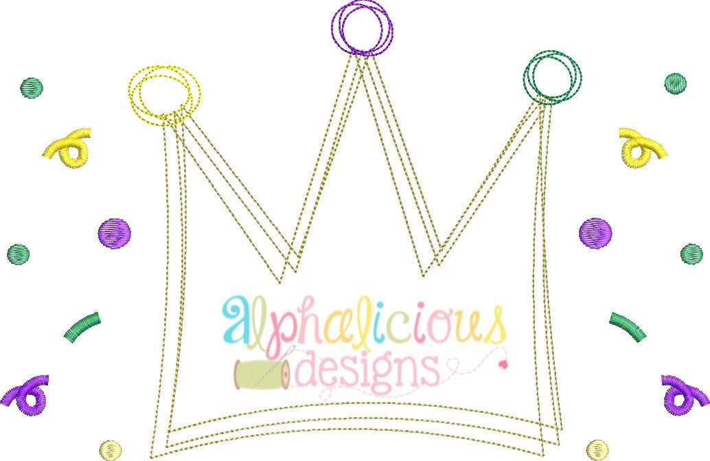 Mardi Gras Crown Vintage Scribble Design