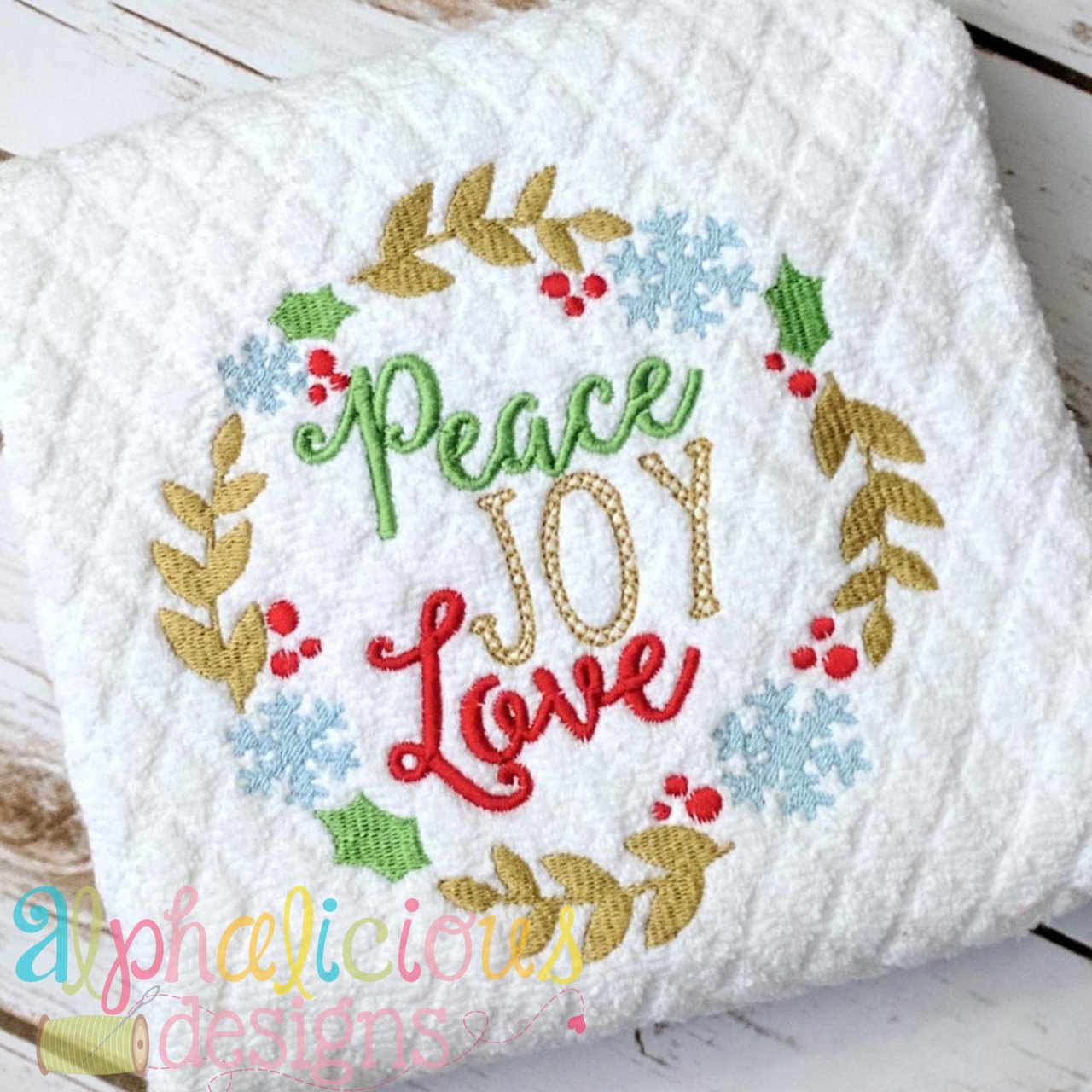 Peace Love Joy Holiday Wreath