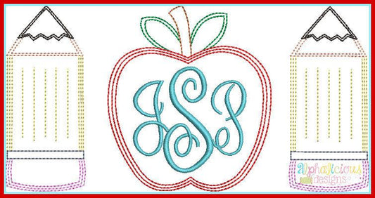 Vintage Back to School Monogram Frame