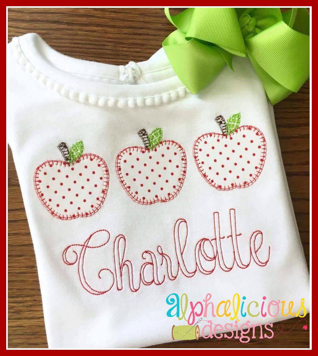 Blanket Stitch Apple Applique