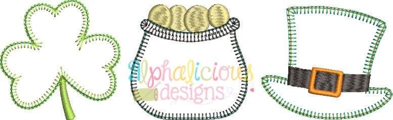 Luck of the Irish Three In A Row Applique - Blanket