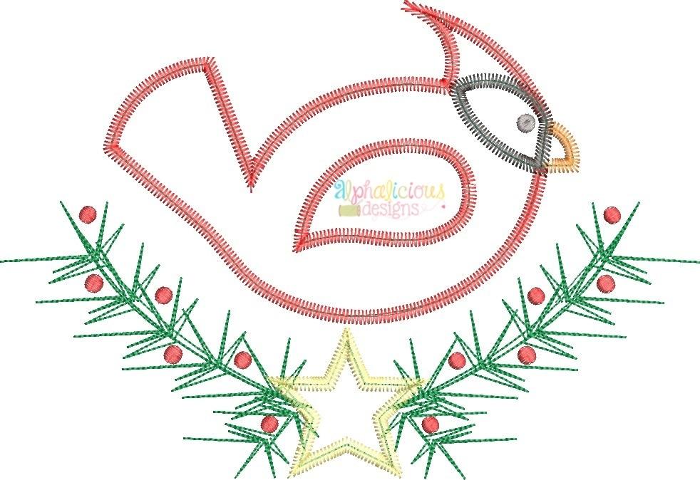 Piney Woods Cardinal Applique- ZigZag