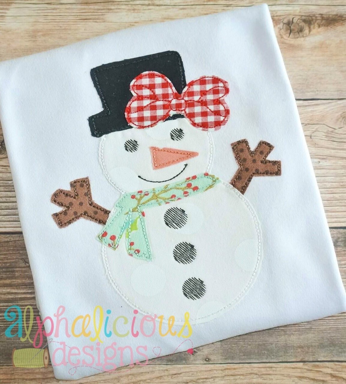 Winter Wonderland Snowgirl- Triple Bean-Applique Design