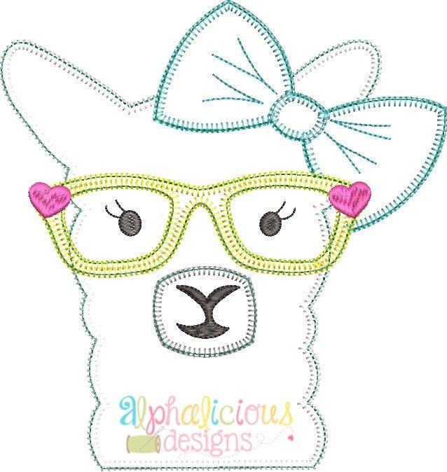 Hip Llama Lady Applique Design - Blanket