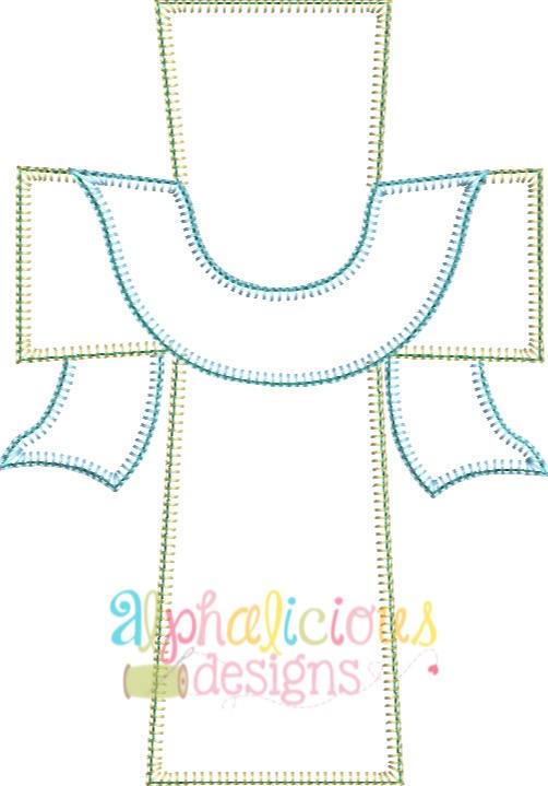 Cross With Sash Applique Design - Blanket