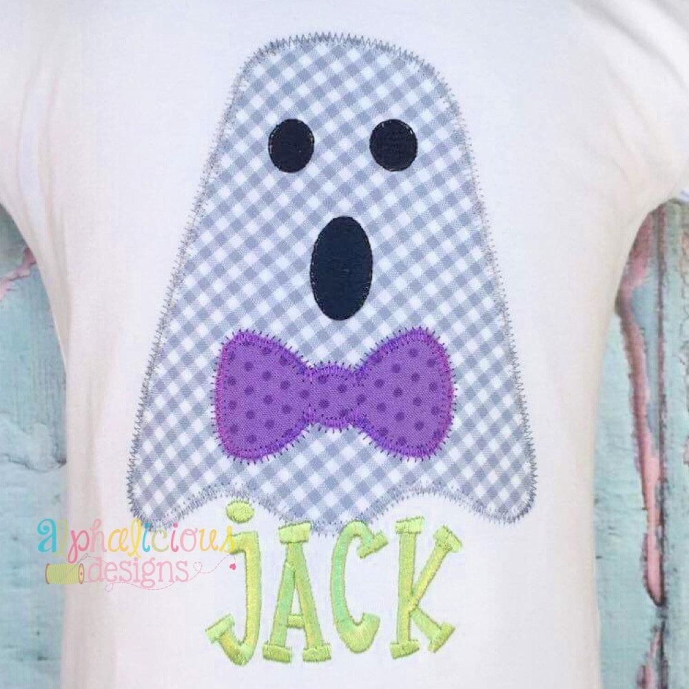 Mr. Boo-Tie- ZigZag-Applique Design