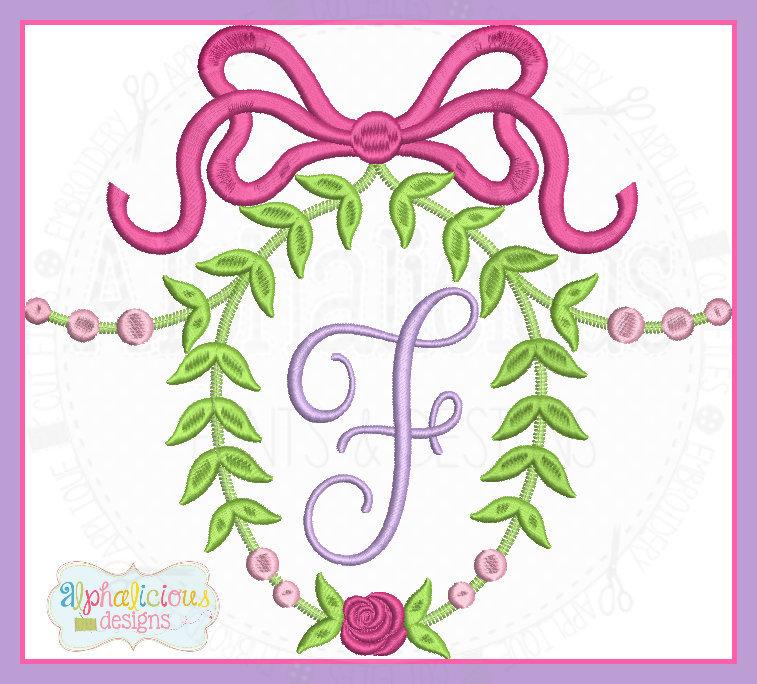 Classic Heirloom Teardrop Rose Monogram Frame