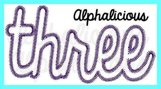 THREE- Cursive Applique Word