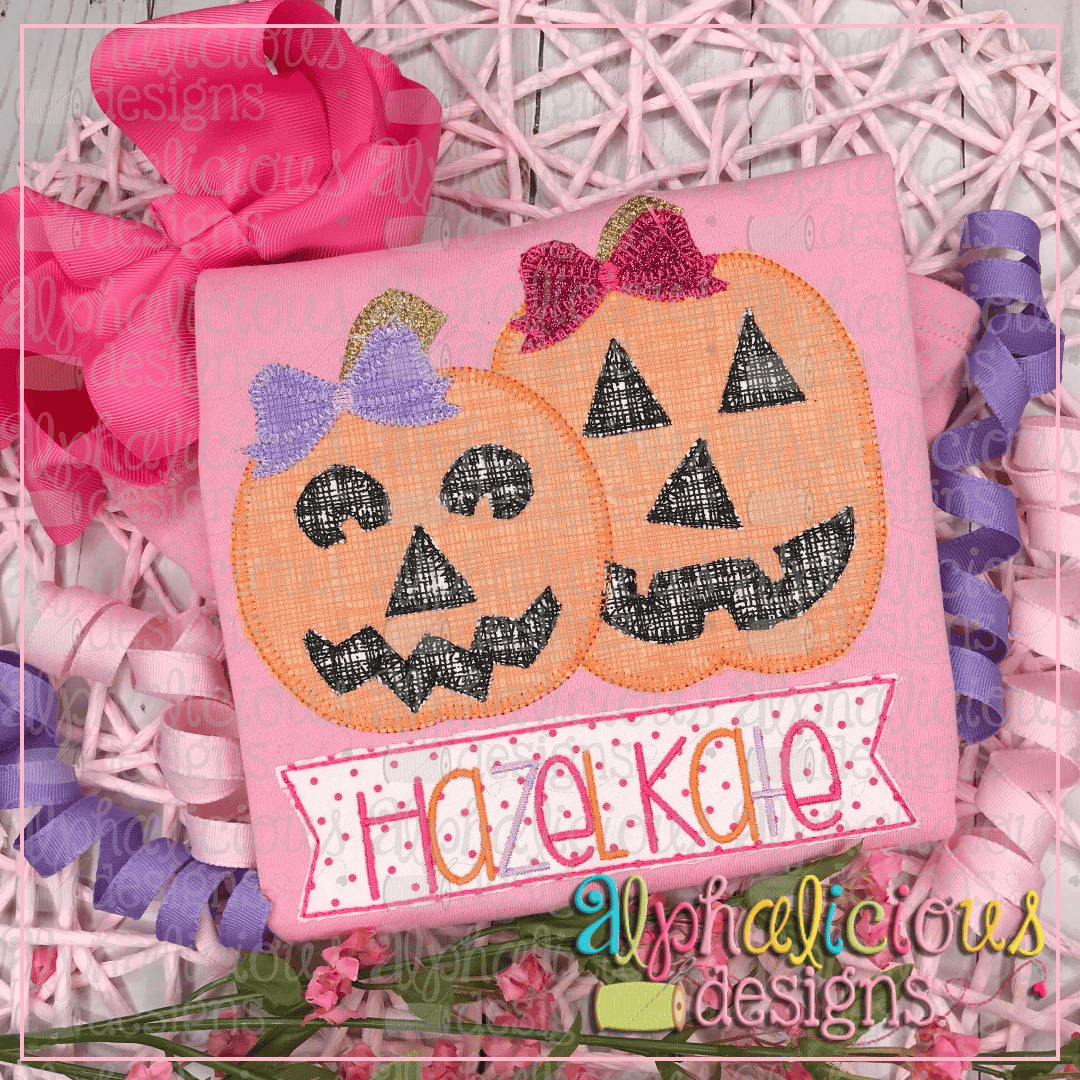 Jack-O-Lantern with Bow Pair- Blanket