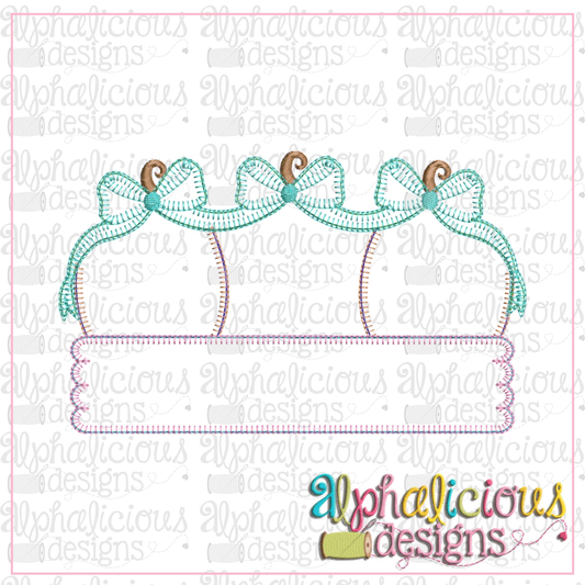 Simple Pumpkin Trio with Bows-Blanket