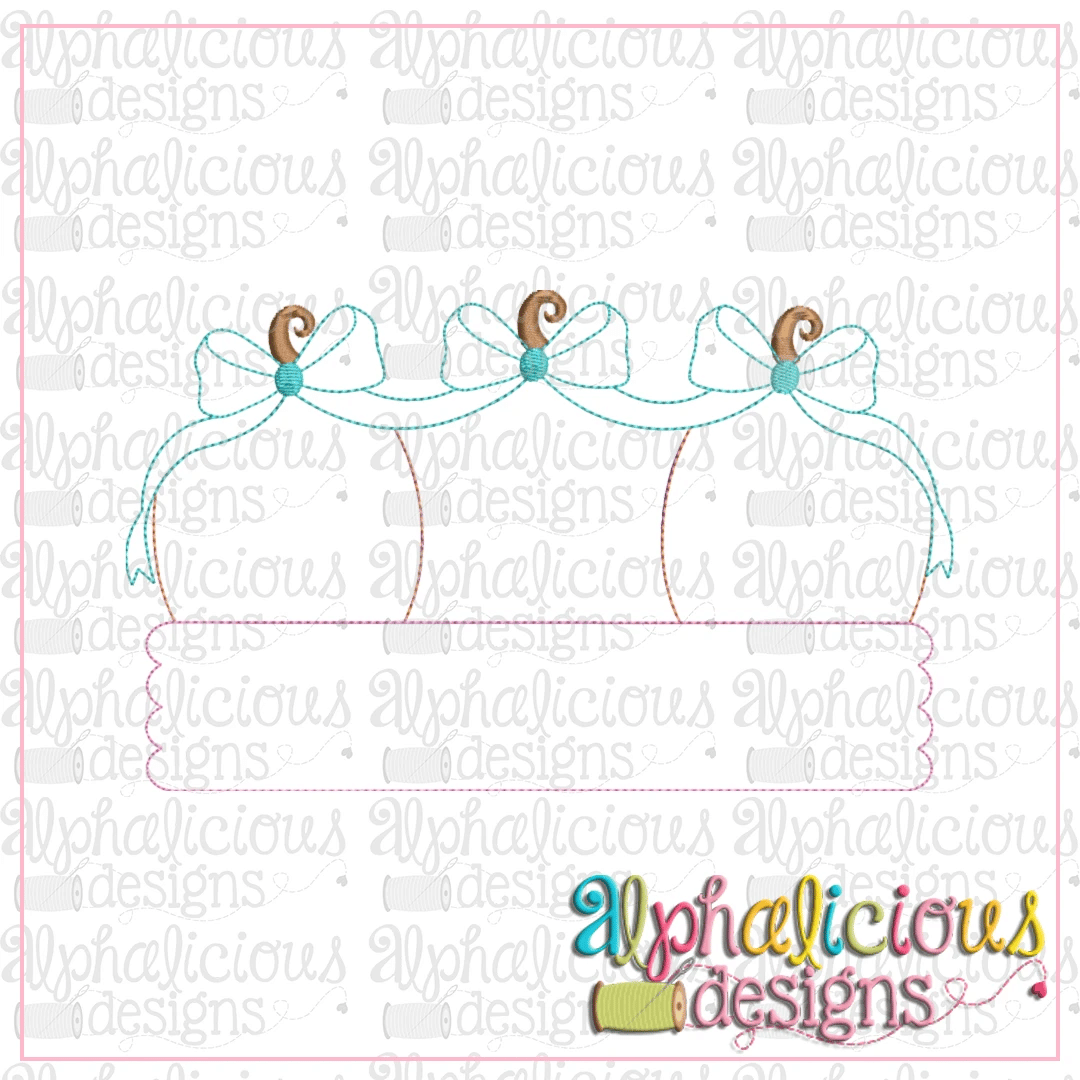 Simple Pumpkin Trio with Bows-Triple Bean