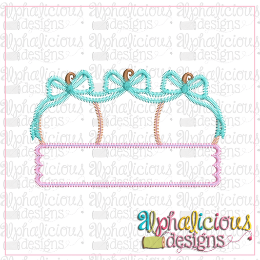 Simple Pumpkin Trio with Bows-Zig Zag