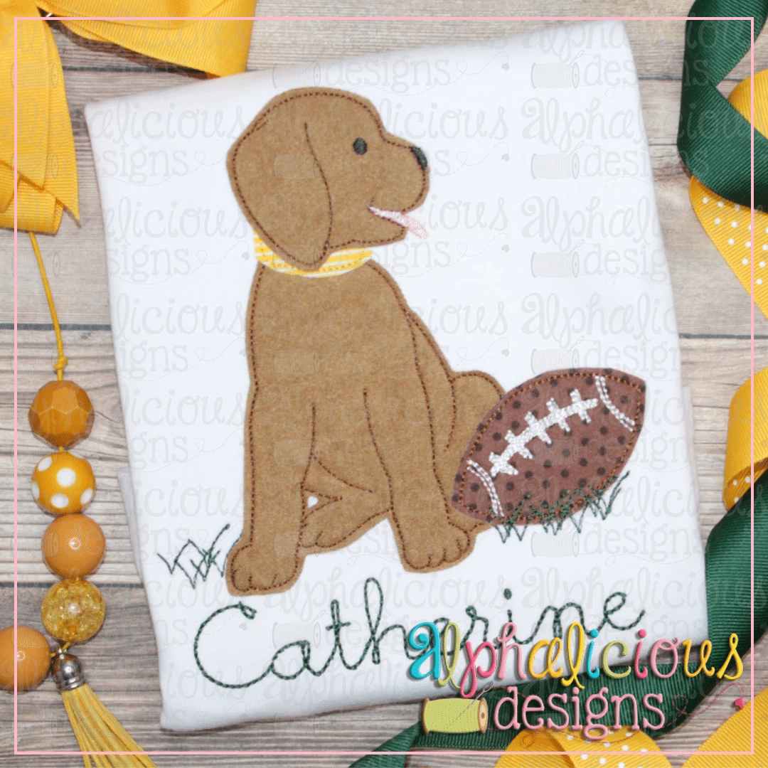 Pup with Football- Triple Bean