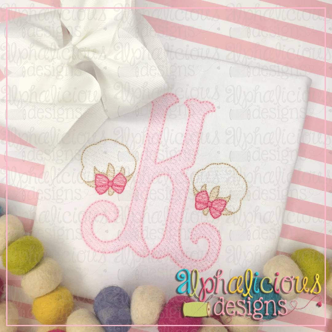 Cotton Boll with Bow-Mini-Sketch