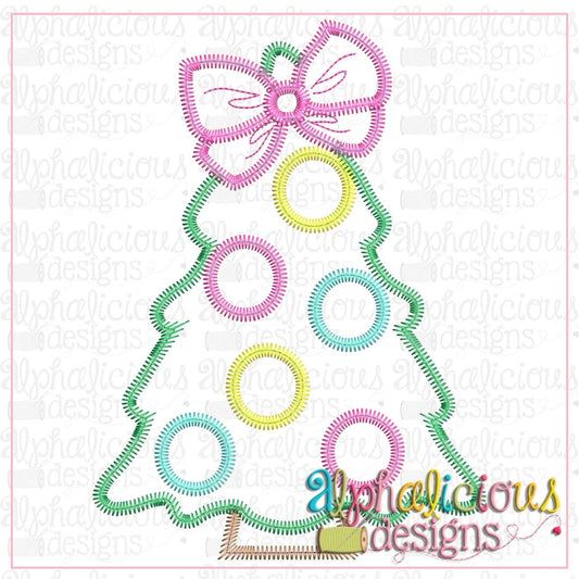 Polka Dot Tree with Bow-Zig Zag