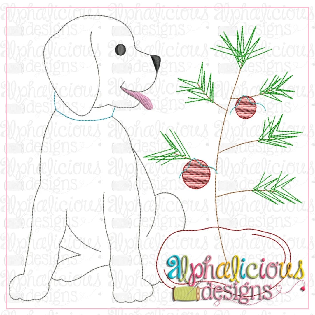 Pup with Tree-Triple Bean