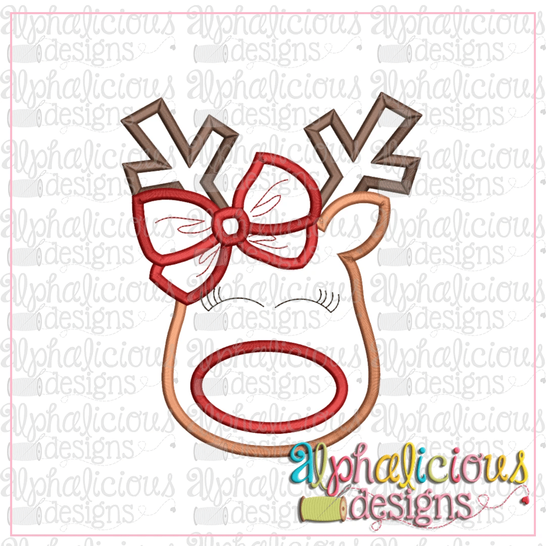 Red Nose Reindeer with Bow-Satin