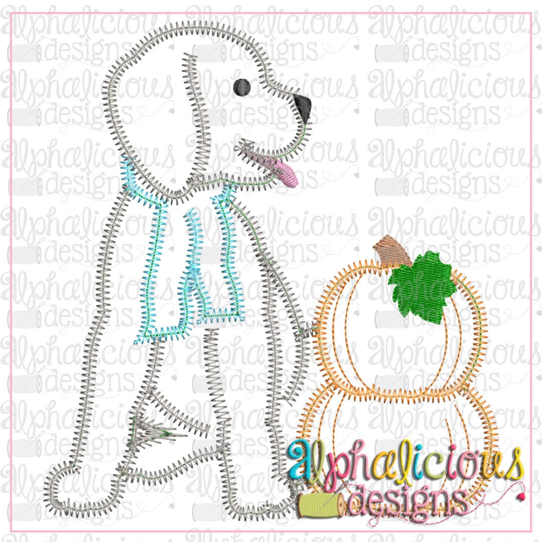 Pup with Pumpkins-ZigZag