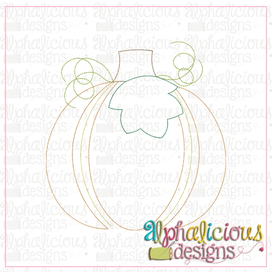 Split Pumpkin with Leaf-Triple Bean