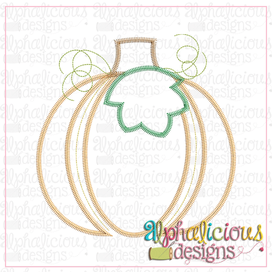 Split Pumpkin with Leaf-ZigZag