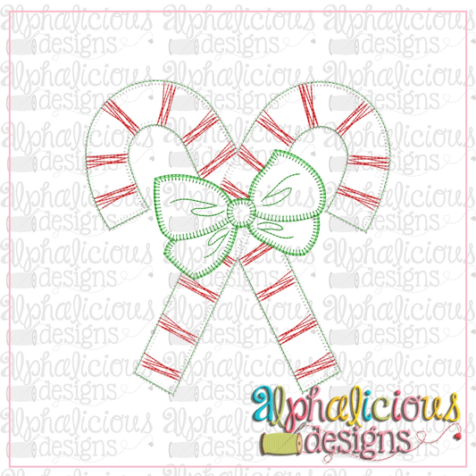 Candy Canes with Bows-Blanket