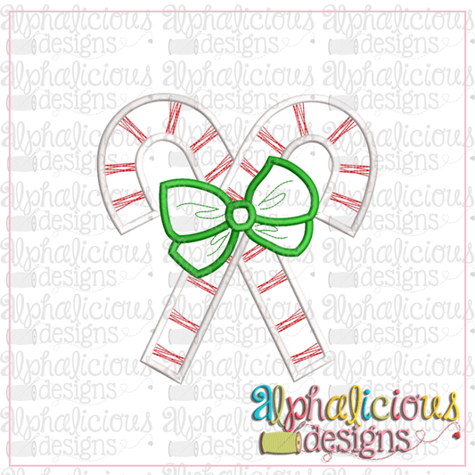 Candy Canes with Bows-Satin