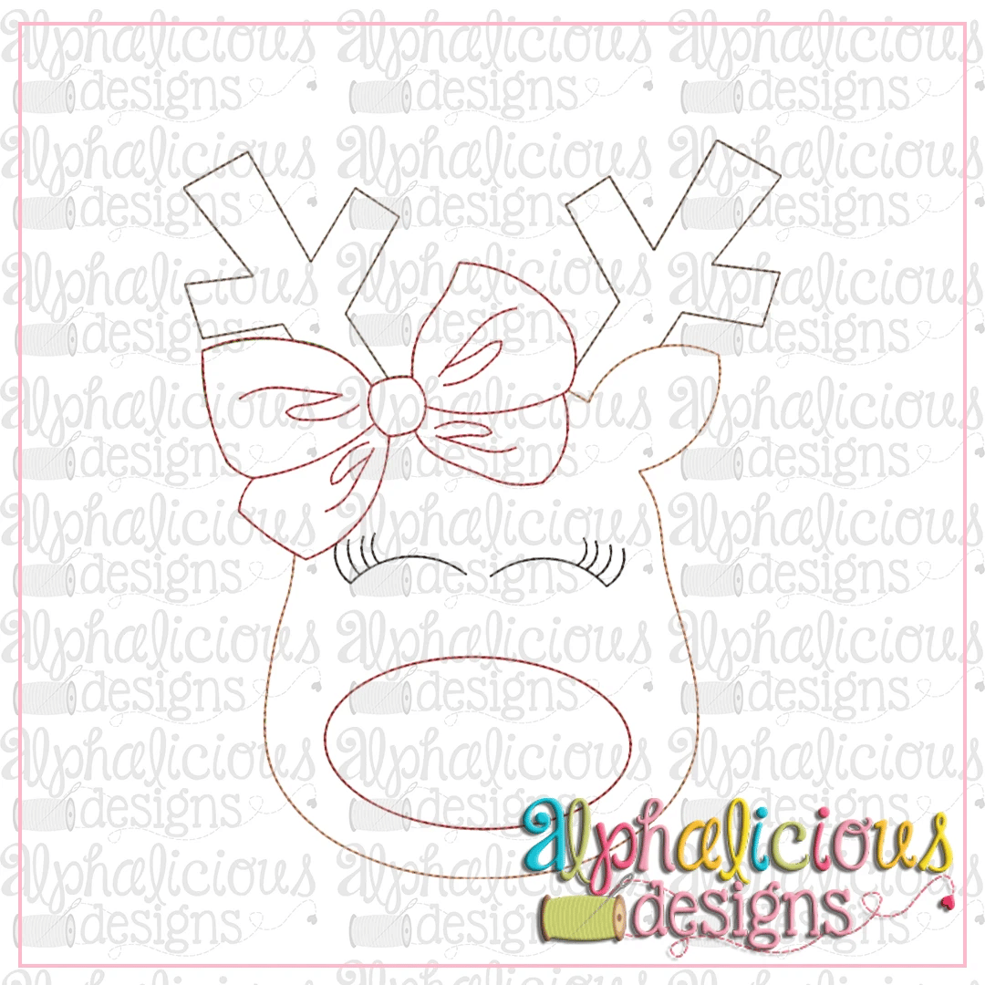 Red Nose Reindeer with Bow-Triple Bean