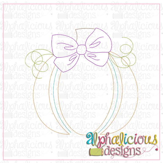 Split Pumpkin with Bow-Triple Bean