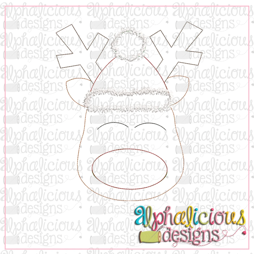 Red Nose Reindeer with Hat-Triple Bean