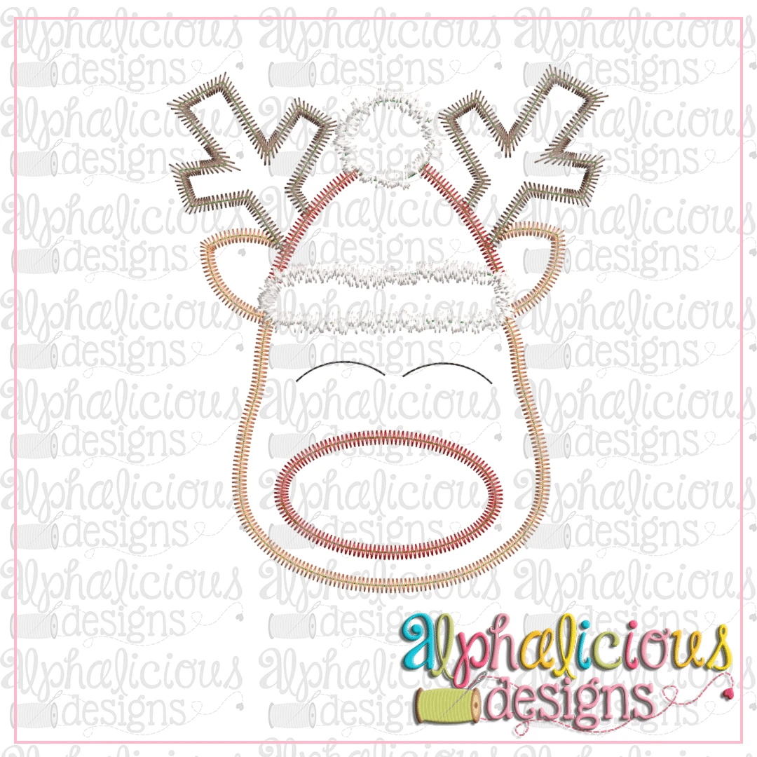 Red Nose Reindeer with Hat-Zig Zag