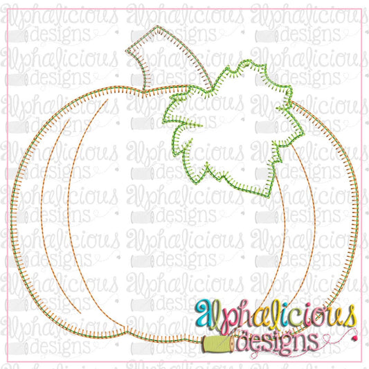 Fall Pumpkin with Leaf-ZigZag