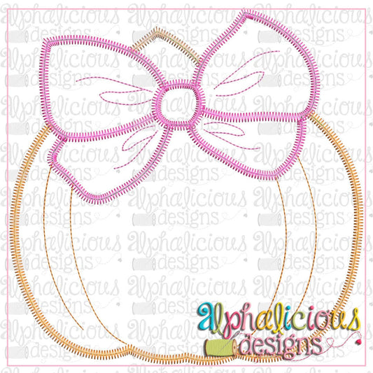 Pretty Pumpkin with Bow-Zig Zag