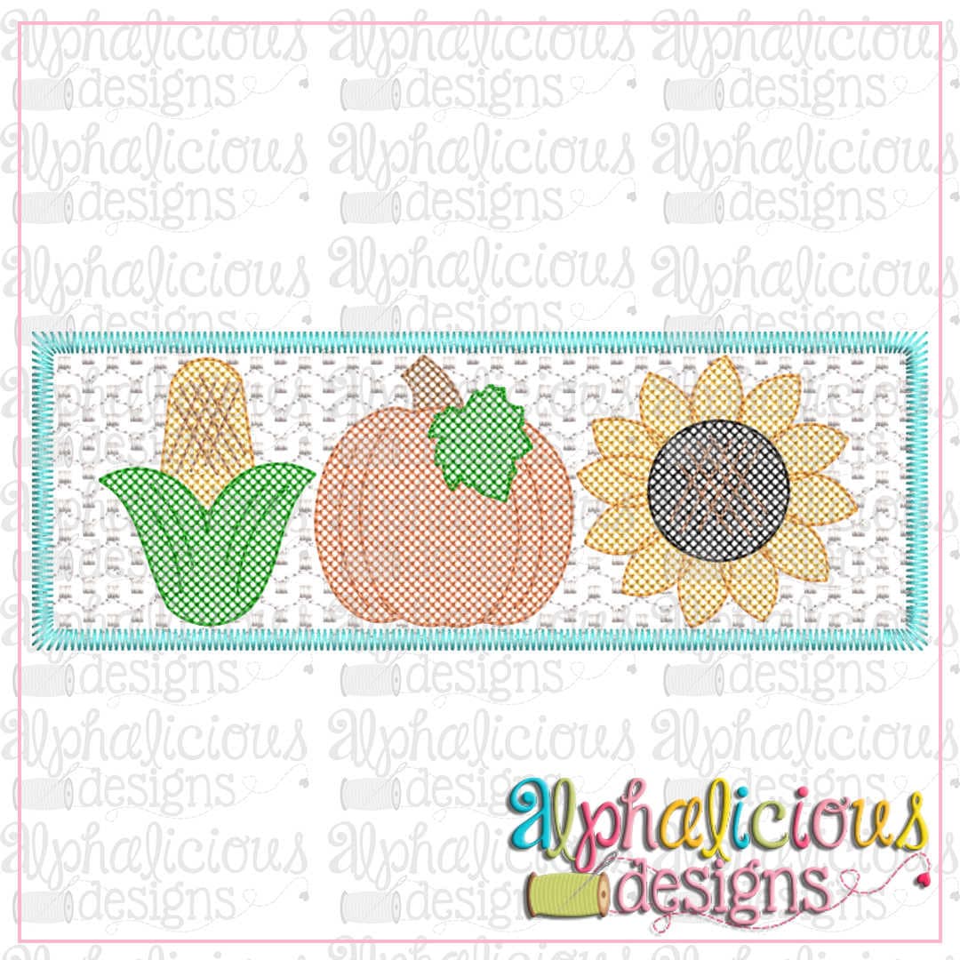 Pumpkin Patch Three in a Row- Faux Smocked