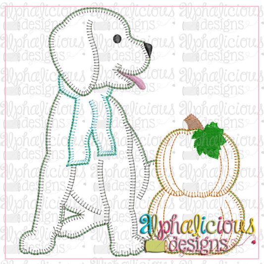 Pup with Pumpkins-Blanket