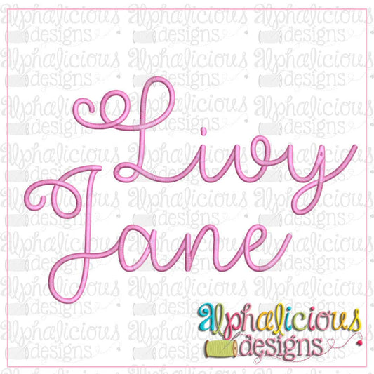 Livy Jane Embroidery font