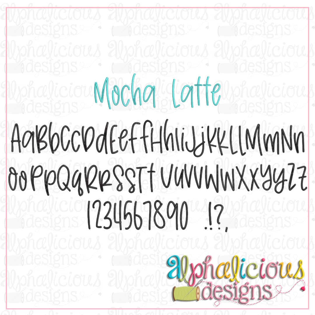 Mocha Latte Embroidery Font