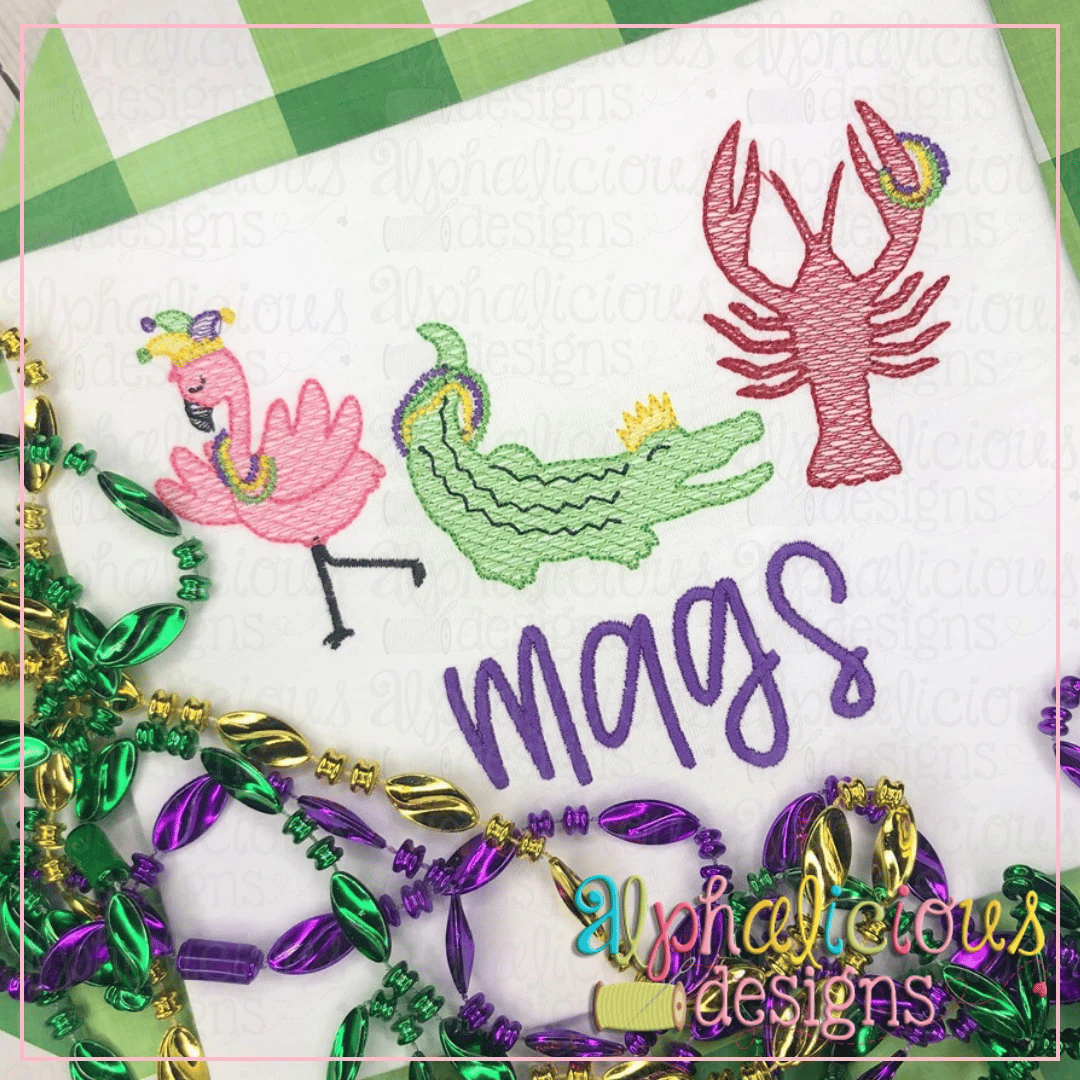 MardiGras Flamingo - TIAR - Sketch