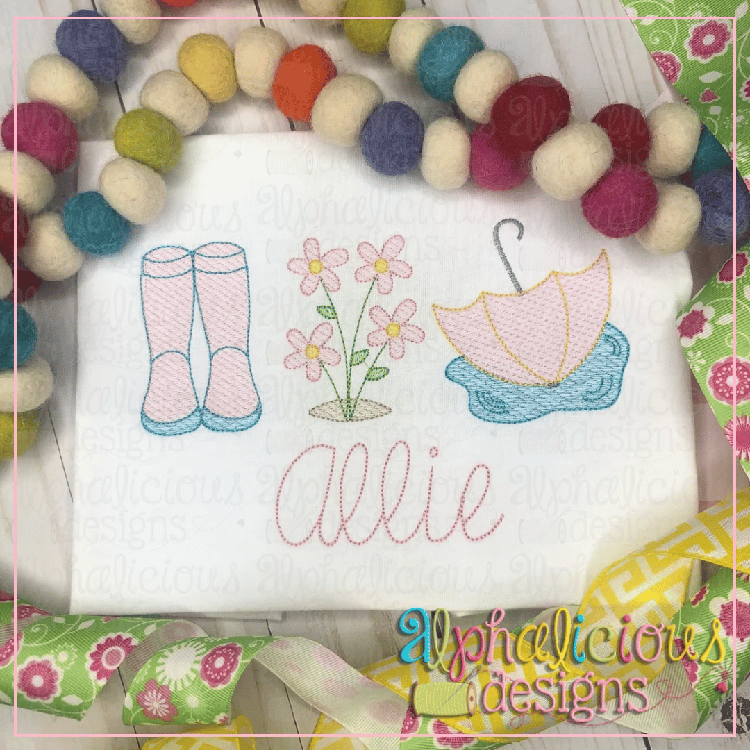 Boots-Flowers-Umbrella-Sketch