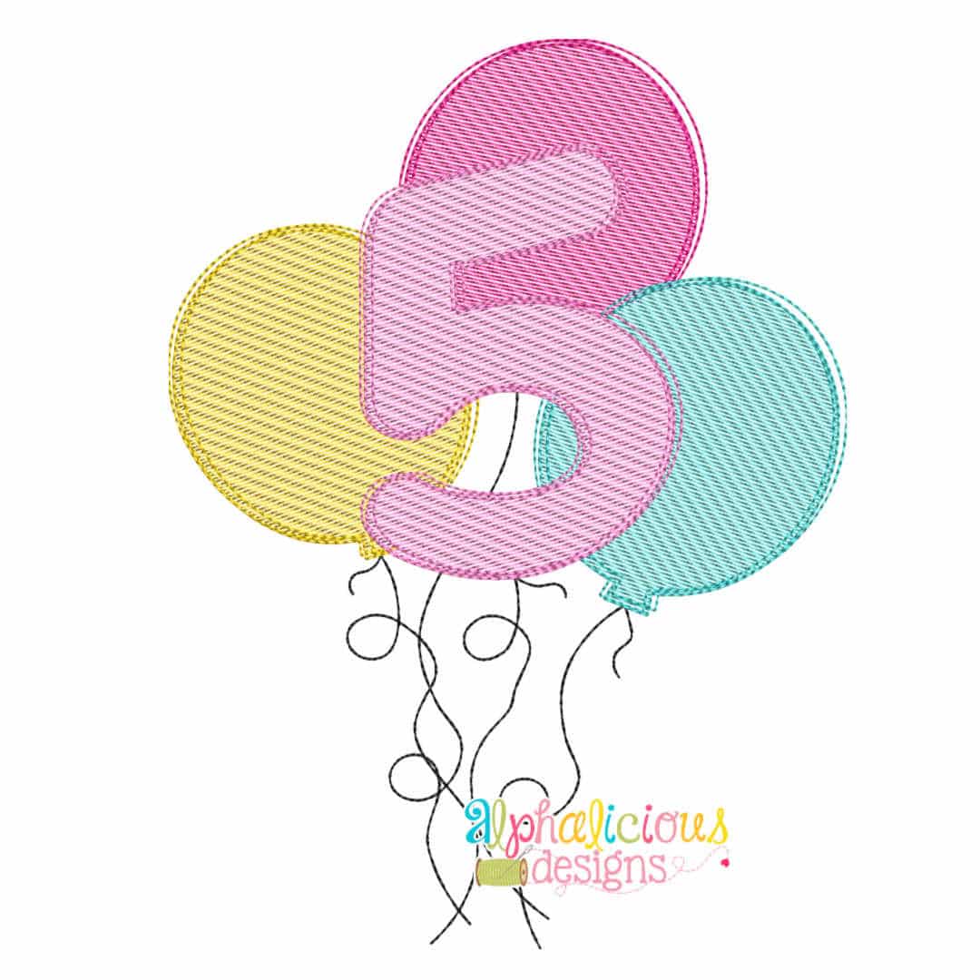 Celebration Balloons- 5- Sketch