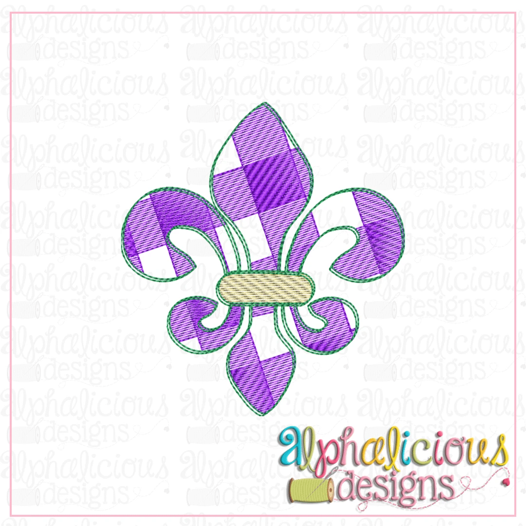 Mardi Gras Fleur De Lis-Buffalo Check