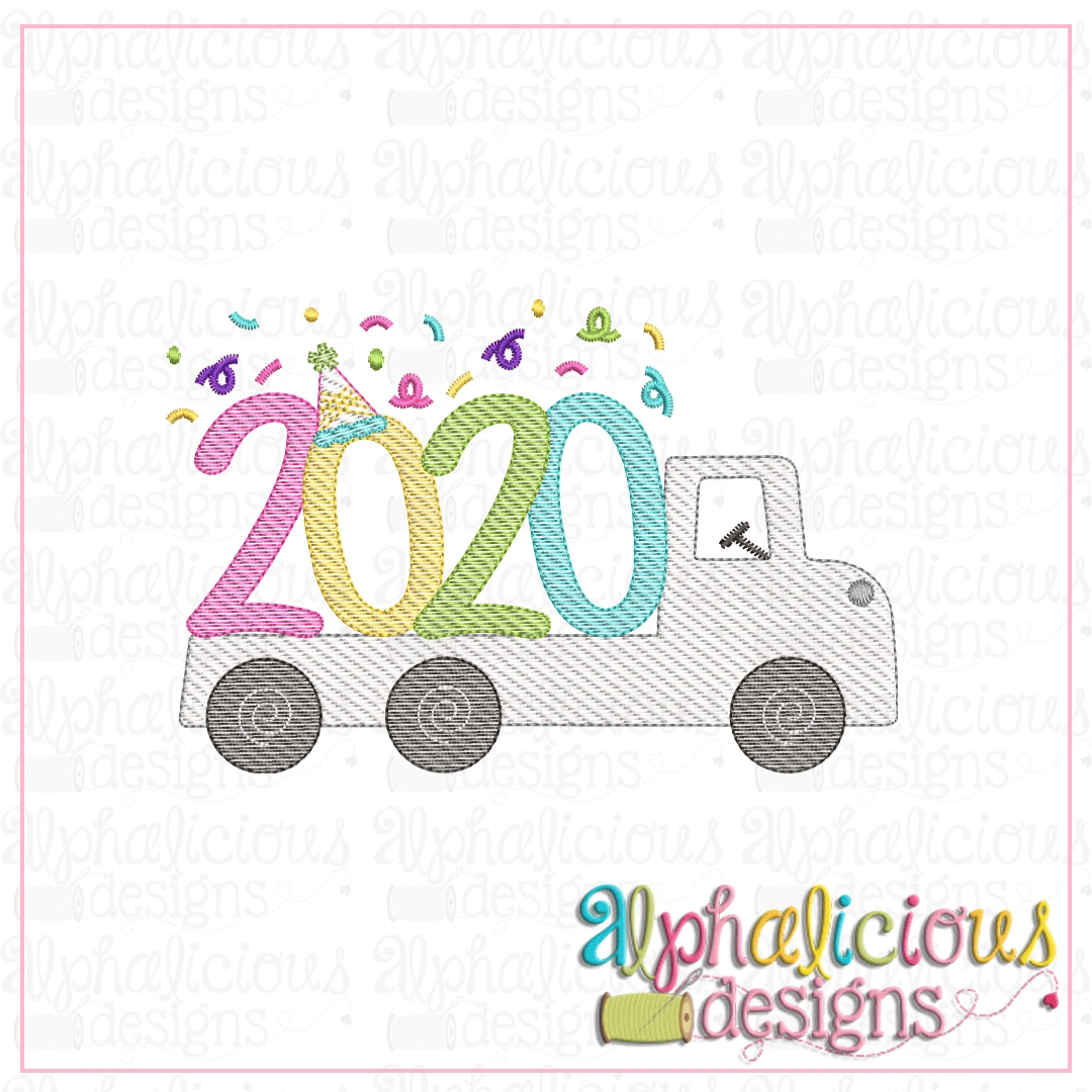 New Years 2020 Flat Bed Truck-Sketch