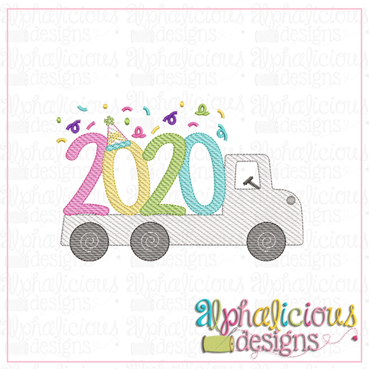 New Years 2020 Flat Bed Truck-Sketch