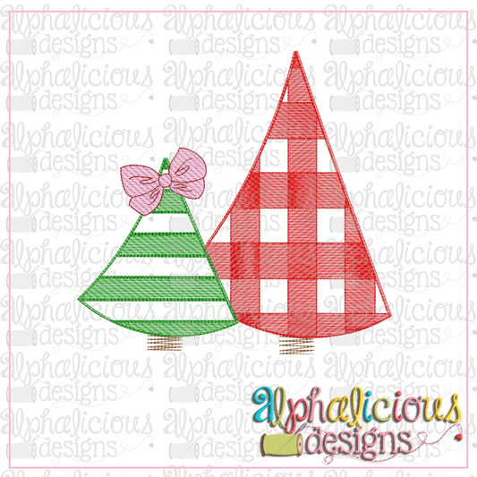 Festive Buffalo Trees with Bow-Sketch