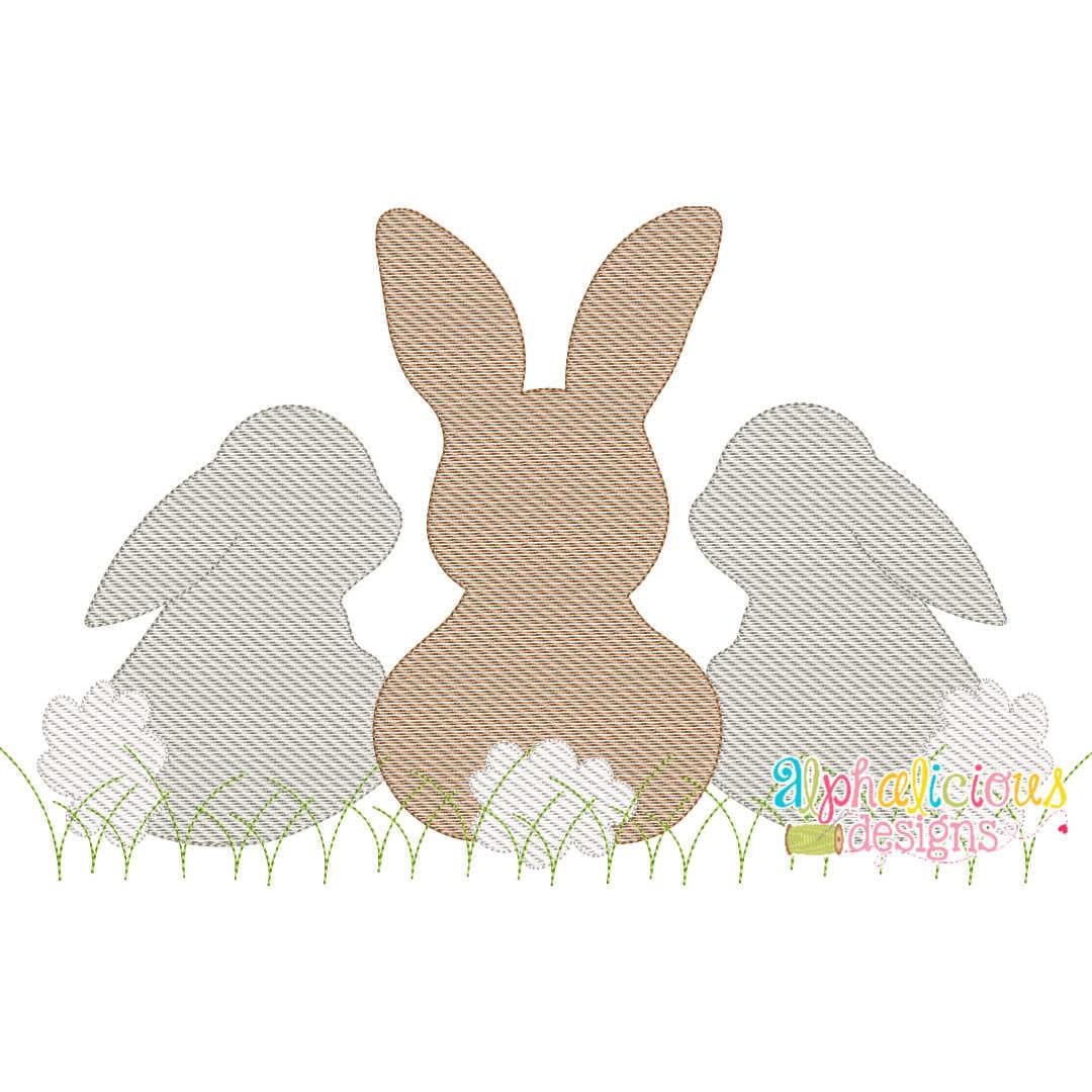 Sweet and Simple Bunny Trio- No Bow- Sketch