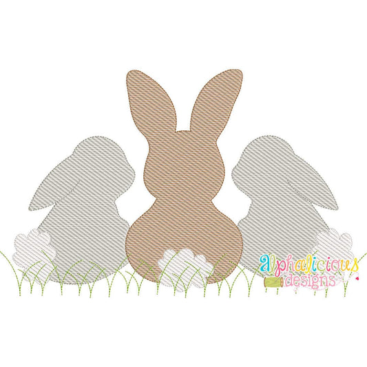 Sweet and Simple Bunny Trio- No Bow- Sketch