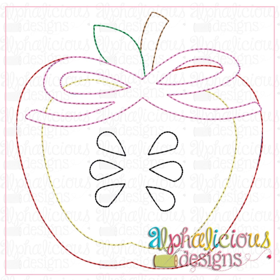 Apple Half with Bow-Triple Bean